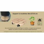 EDA Support on wheels Ø 30 cm in wood - 4 casters - 30 x 30 x H.8 cm - Image 3