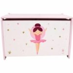 Wooden toy box - ballerina dancer - Fun House - H.40 x L.58 x D.36 cm