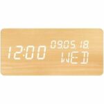 EVOOM WOOD 4 in 1 Alarm Clock - Time, Date, Day and Temperature - Natural Wood Color - Image 2
