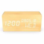 EVOOM WOOD 4 in 1 Alarm Clock - Time, Date, Day and Temperature - Natural Wood Color - Image 4