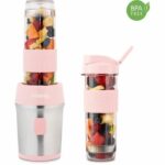 Mini blender - SMOO12 - 300 W - 570 mL - Pastel pink - 2 water bottles included - Image 2