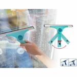 Leifheit Pro Reach 51425 M 2-in-1 window squeegee, 28 cm shower squeegee with movable joint and drip edge, Click-System - Image 3