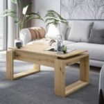 Lift-up coffee table - BALTIK - Rectangular - Oak - On legs - 105 x 55 x 45 cm - Image 2