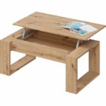 Lift-up coffee table - BALTIK - Rectangular - Oak - On legs - 105 x 55 x 45 cm - Image 5