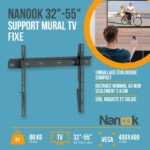 NANOOK TV Wall Mount - Ultra Flat - 32-55 Inches - for LCD and (O)LED TVs - Black - Image 2