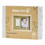 Baby Art Pure Frame - Frame Kit with Play Dough and Natural Pine Wood Frame, Roller, Reversible Back Panel (Green/Orange) - Image 3