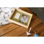 Baby Art Pure Frame - Frame Kit with Play Dough and Natural Pine Wood Frame, Roller, Reversible Back Panel (Green/Orange) - Image 6
