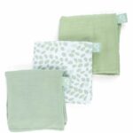 Pack of 3 swaddles - DOOMOO - Organic cotton gauze - Oeko-Tex certified - Green
