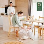 BADABULLE Side swing, ultra comfort, adjustable and removable play arch, lichen / water green - Image 2