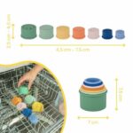 Badabulle Set of 7 Numbered Stackable Cups - Soft Silicone Bath Toys - Image 6