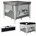 BAMBISOL - Folding Baby Playpen/Crib 90x90cm with 2 Sleeping Levels - Carrying Bag, Play Area