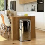 KITCHEN MOVE Semi-Automatic Kitchen Waste Bin One-touch Square 60 L - Gray - Image 2