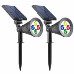 Lumisky pack of 2 Waterdown Outdoor Solar Spots - 4 colorful LEDs - 200 LM - Pivoting head at 90 ° C