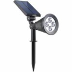 Waterproof outdoor solar spotlight - LUMISKY - 4 white LEDs - 200 Lm - 90° swivel head