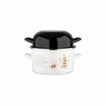 BAUMALU mold pot 20 cm - Lighthouse decor - Black lid - White - Image 2