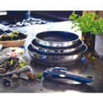 Set of 3 frying pans - BAUMALU - Comete - 20 / 24 / 28 cm - Removable handle - Stainless steel
