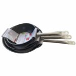 Set of 3 frying pans - BAUMALU - Gastronomy - 20 / 24 / 28 cm - Stainless steel