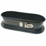 Oval hinged mold - BAUMALU - 31x12x8 cm - Carbon steel coated steel 0.8 mm - Anthracite non-stick
