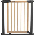 SAFETY 1ST SIMPLY CLOSE WOOD & META, Pressure, 73-80 cm (Max. 94cm), no screws or drilling, One-Handed Opening, Wood and Graphite