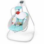 BABY EINSTEIN Ocean Explorers Swing, lightweight and compact, 180° rotating seat, toys included, Curious Comfort model