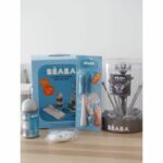 BEABA Birth set (Gray tree bottle drip / Light / dark mist dosing box / Silicone bottle brush / Tropical fabric bib) - Image 3