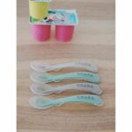 Set of 4 silicone spoons for second age, velvet grey/sage green - Image 3