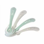 Set of 4 silicone spoons for second age, velvet grey/sage green - Image 4