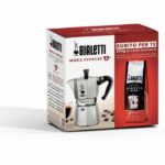 Italian coffee maker + 1 Perfetto Moka Classico coffee - BIALETTI - MOKA - 6 cups - 0.30 L - Pack of 250 g - Silver