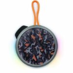 BIGBEN Party - Round Bluetooth speaker with strap and light effects - 15W - Gray and orange camouflage