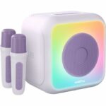 Luminous Karaoke Speaker - BIGBEN - Lavender - Bluetooth, 30W, 2 USB-C Wireless Microphones, Equalizer, Li-on Battery