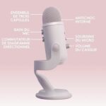 USB microphone - Blue Yeti Premium - For recording, streaming, gaming, podcast on PC or Mac - White White Mist - Image 6