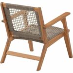 Low garden armchair in FSC Acacia wood and wicker resin - BORA - W60xD76xH73 cm – Bild 3