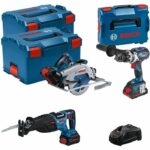 18V GSB/GKS/GSA tool set - BOSCH - with 2 x 18V 5.5AH and 1 x 18V 4.0AH batteries - charger - L-Boxx 0615990N38