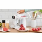 Meat grinder accessory - BOSCH - MUZS2FWW - White - Satin steel - Image 2