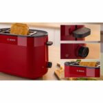 Toaster - BOSCH - TAT2M124 MyMoment - Red - 2 slices - automatic bread centering - defrosting and reheating functions - Image 6