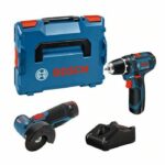 Pack 2 BOSCH tools GSR 12V-15 drill-screwdriver + GWS 12V-76 angle grinder + 2 2Ah 12V batteries + charger in L-BOXX - Image 2