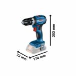 Percussion drill Bosch Professional GSB 18V-45 +2 2.0AH batteries + Gal 18V-20 charger, L-Case Pick & Click, 82pcs. - Image 2
