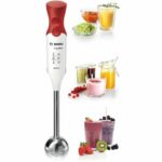 BOSCH Hand blender - 450 Watt - Stainless steel hand blender - 4 sharp blades - 2 Speeds - Graduated bowl 600 ml - white / red - Image 5