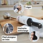 Hand blender - BOSCH - MSM4W221 - 600 W - 4 sharp blades - Blender bowl - Mini chopper - Whisk - Ceramic gear - Image 4