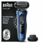 Electric Shaver - BRAUN - Series 6 61-B1200s - 50 min battery life - Waterproof - Black/Blue