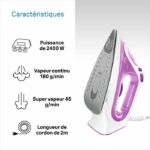 Steam iron FI3124 PU - Power 2400 W - Supercramic sole - 270 ml water tank - Self -cleaning - Image 4