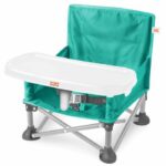 BRIGHT STARS Girls' Booster Seat, Pink, Foldable, Portable, Travel, Lightweight and Easy to Clean, Carry Bag Included