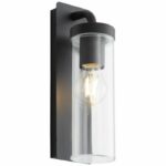 Brilliant - Aosta Outdoor applique - Descendant - Depoli black color - Metal/Plastic E27 1x25W
