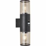 Sergioro Outdoor Applique 2L with detector, Depoli black, 2x27 20W, bulb not included - Image 2