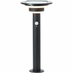 Outdoor bollard - BRILLIANT - GARVINA - LED and solar - Motion detector - Stainless steel and plastic - 4 W - Black