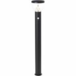Outdoor bollard - BRILLIANT - TULIP - LED and solar - Motion detector - Stainless steel and plastic - 4 W - Black