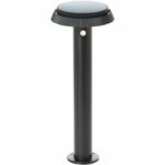Outdoor bollard - BRILLIANT - ALVERO - LED and solar - Motion detector - Metal and plastic - 4 W - Black