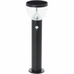 Outdoor bollard - BRILLIANT - TULIP - LED and solar - Motion detector - Stainless steel and plastic - 4 W - Black