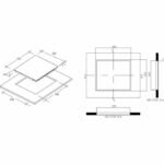 Vitroceramic hob -Candy - 3 foci - L 60 cm - CH63CT -NOIR – Bild 2