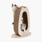 Cat scratching post - CATIT - Pixi Large - With fabric ball and feather - Natural oak look - Image 2